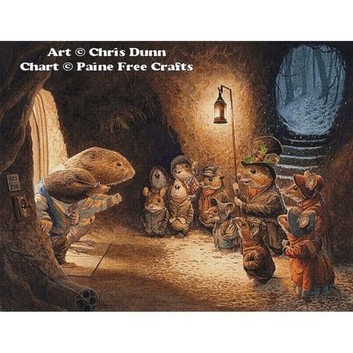Carol Singing Mice by Paine Free Crafts printed cross stitch chart